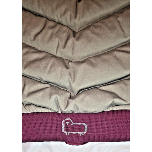 Vintage Woolrich Puffer Down Vest Jacket Beige Insulated Button-Up M/L - Picture 5 of 9